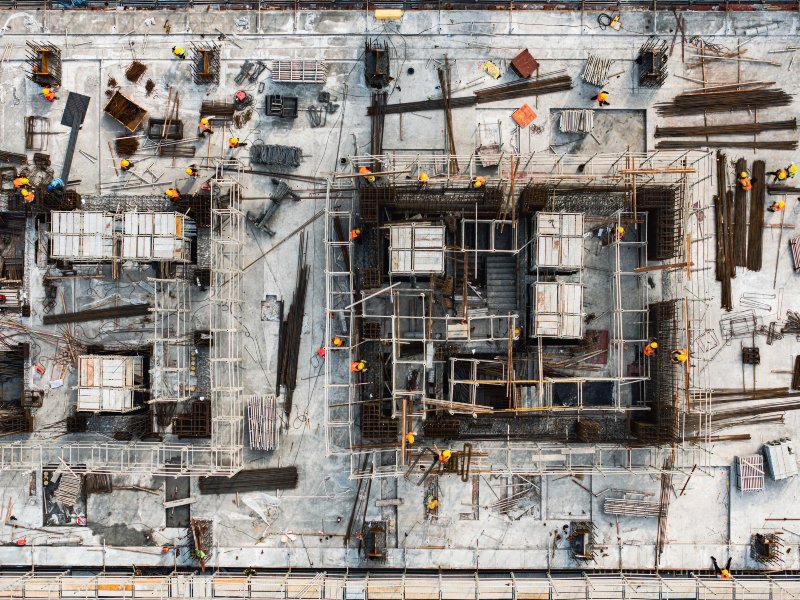 Brick Masonry Being Used in a Commercial Construction Project by Advanced Building Corporation